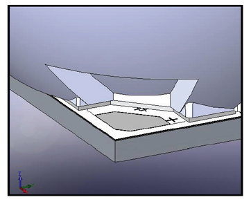 Recesses on the outer wall of the reflector provide clearance for soldered wires Recesses